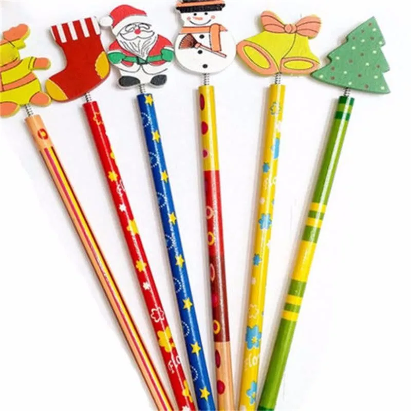6 шт. креативных детских канцелярских карандашей, Корейский Деревянный школьный стол, Рождественский карандаш для рисования, Стандартный Карандаш