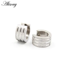 Alisouy 1 par punk brincos de argola de aço inoxidável ouro huggie hoop brinco círculo moda brincos para mulher homem orelha jóias