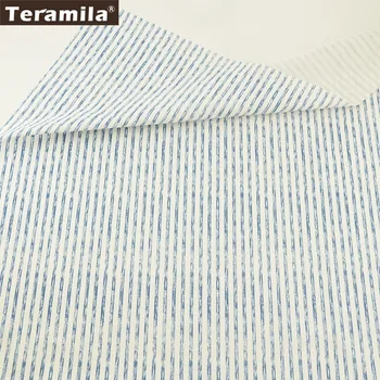 

Teramila Fabric 100% Cotton Twill Material Bedding Sheet Tissue Soft Printed Incomplete Blue Stripe Design Quilting Texitle