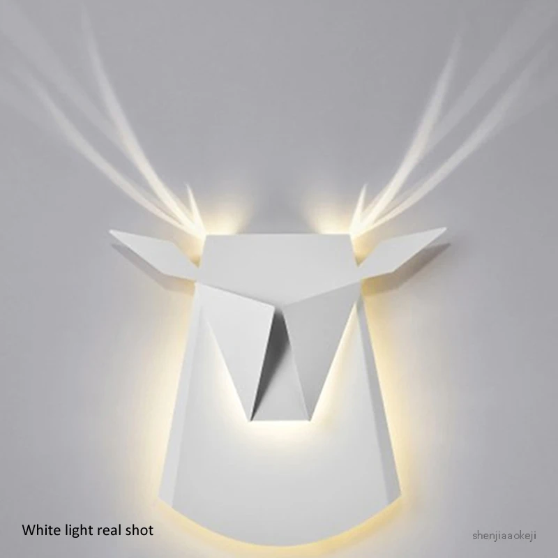 

LED indoor lighting wall mounted bedside wall hanging light decorative deer head lamp modern for bedroom Living room Hotel rooms