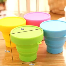 Новая Складная чашка для полоскания карамельного цвета, одноцветная силиконовая дорожная Портативная Складная чашка для путешествий, посуда для напитков на открытом воздухе BS