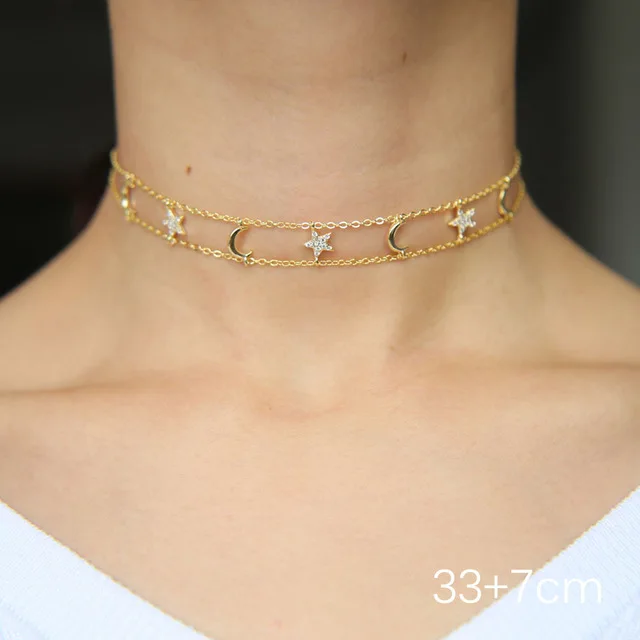2018-New-cz-moon-star-charm-necklace-gold-rose-silver-color-choker-double-chain-delicate-sparking.jpg_640x640