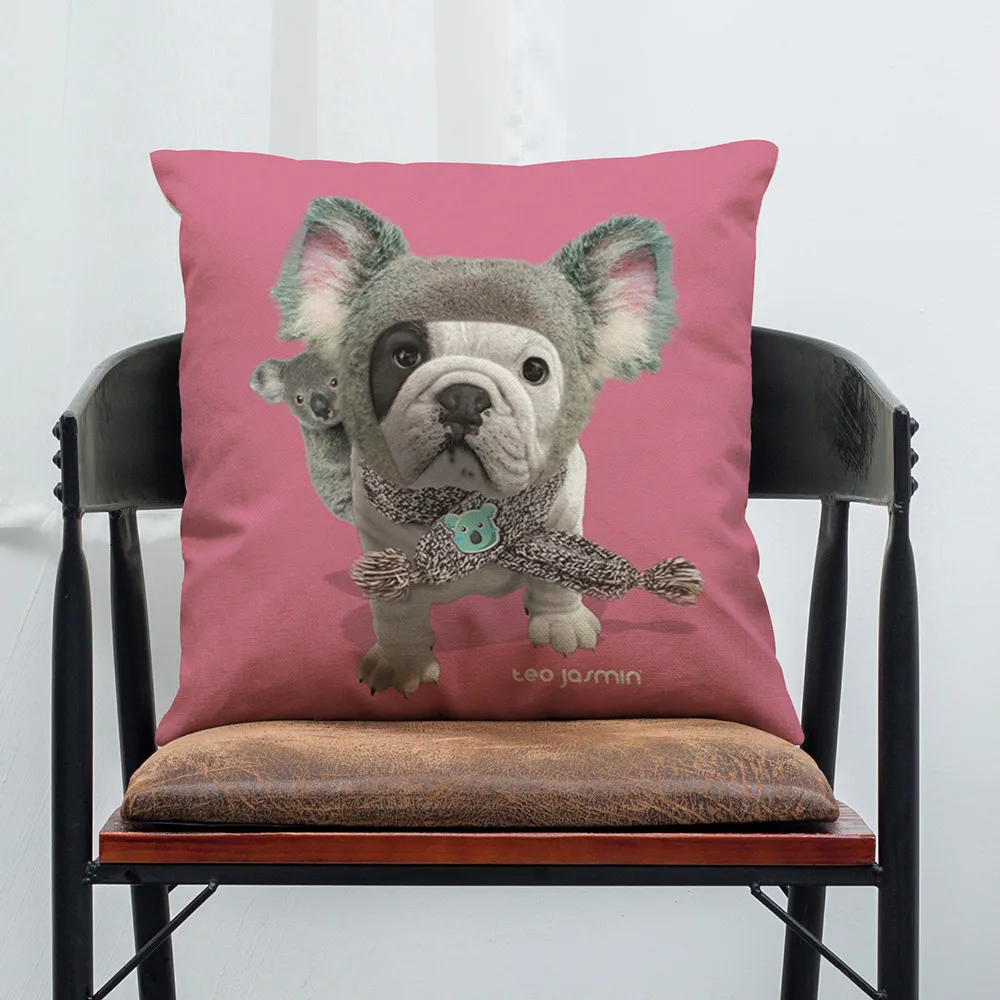 Чехлы для подушек Французский Собака породы бульдог печать Housse De Coussin Capa De Almofada Kussenhoes декоративная Подушка Крышка Capa Almofada