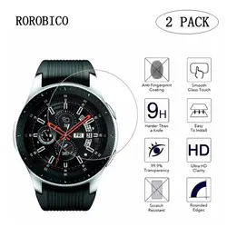 ROROBIC 2 шт. закаленное Стекло для samsung Galaxy Watch 42mm 46 мм версия Экран Защитная крышка защитная пленка Band + набор для чистки