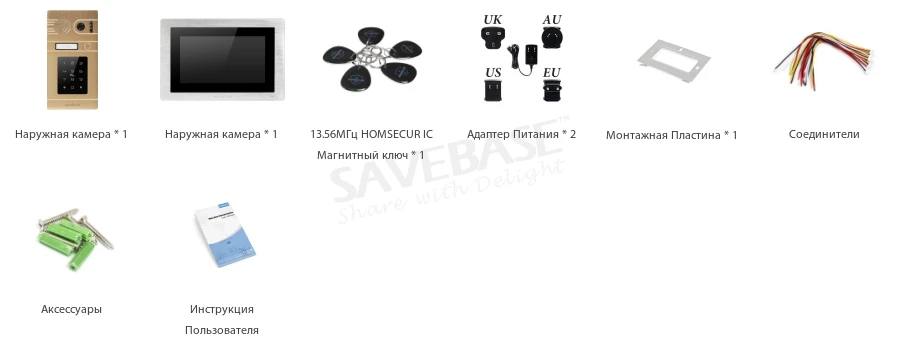 HOMSECUR 7 "Видеодомофон Система с доступом пароля а и передачей вызова для для Дома/Квартиры