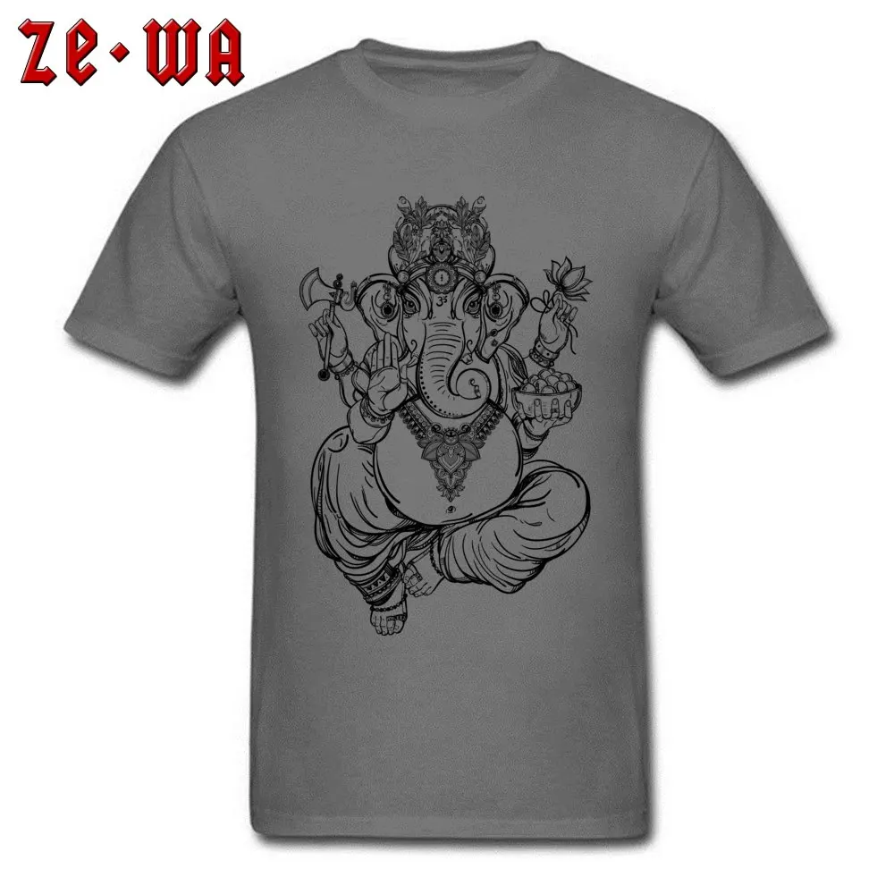 Discount 201897Yganesha elephant god Top T-shirts Summer Fall O Neck 100% Cotton Fabric Tees for Men Tops Shirts Family 201897Yganesha elephant god carbon