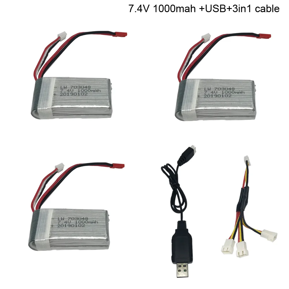 Литий Полимерный Аккумулятор 7 4 В 1000 мАч с зарядным устройством USB кабель 5 в 1 для
