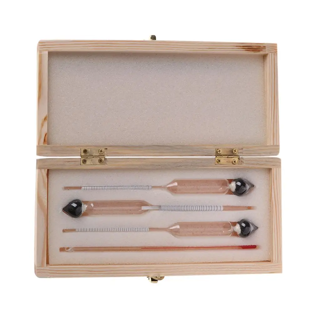 

3 Pcs 0-100% Hydrometer Alcoholmeter Tester Set Alcohol Concentration Meter + Thermometer