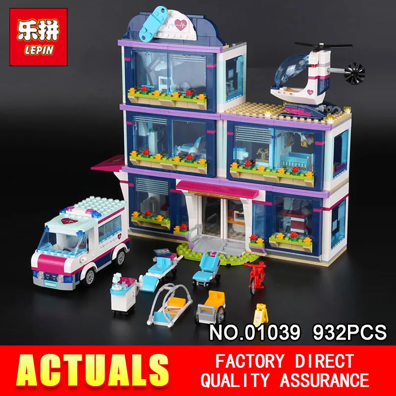 

Lepin 01039 932Pcs Genuine The Heartlake Hospital Set Girl Series 41318 Building Blocks Self Locking Bricks Educational DIY Toys