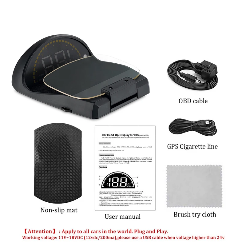 

2019 New HUD C700S OBD2 Heads Up Display Car Speedometer Digital Mirror Projection GPS OBD Diagnostic-Tool