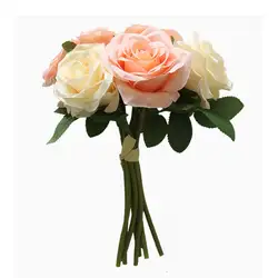 Имитация розы поддельные цветы реалистичные Свадебные цветы букет ваза цветок для домашнего свадебного украшения орнамент поставки