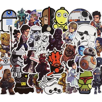 

50pcs Mix Funny Star Wars Graffiti Stickers For Computer PS4 Pad Phone Laptop TV Fridge Bicycle Waterproof Decal Sticker