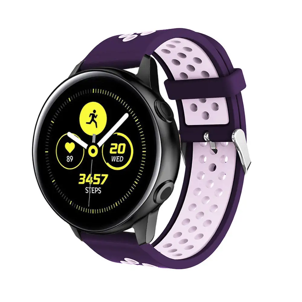 Силиконовые Ремешки для наручных часов для samsung Galaxy Watch активный ремешок для samsung Galaxy 42 мм сменные спортивные часы ремешок на запястье горячая распродажа - Цвет ремешка: Purple pink
