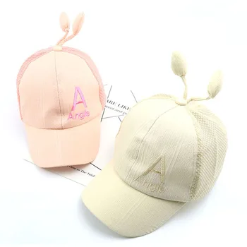 

2019 Baby Net breathable hat children summer new letter A baseball caps outdoor sunshade hat snapback kids photography props