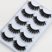 YOKPN 3D Soft Mink False Eyelashes Thick Natural Long Cotton Thread False Eyelashes Fashion Dating Makeup Eye Lashes 5 pairs