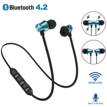 

Magnetic attraction Bluetooth Earphone Headset waterproof sports 4.2 with Charging Cable Young Build-in Mic Bluetooth Headphone