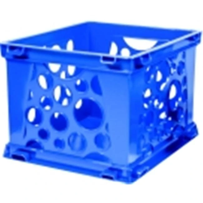Storex Mini Stackable Storage Crate - Blueberry