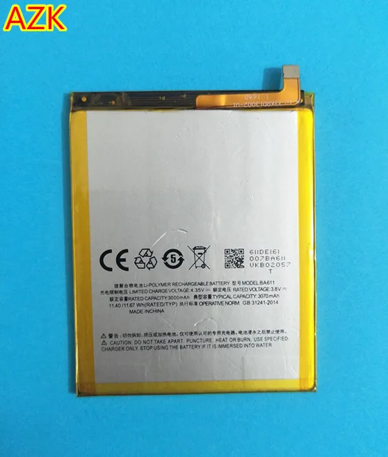 

AZK New 3070mAh BA611 Battery for Meizu M5 Meizy Meilan 5 phone Battery With Tracking Number