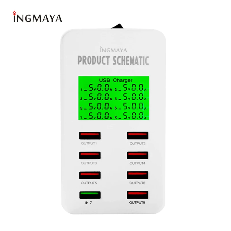 INGMAYA Smart USB зарядное устройство 8 портов светодиодный дисплей Digita Quick Charge 3,0 для iPhone iPad samsung huawei Meizu Xiaomi QC3.0 адаптер