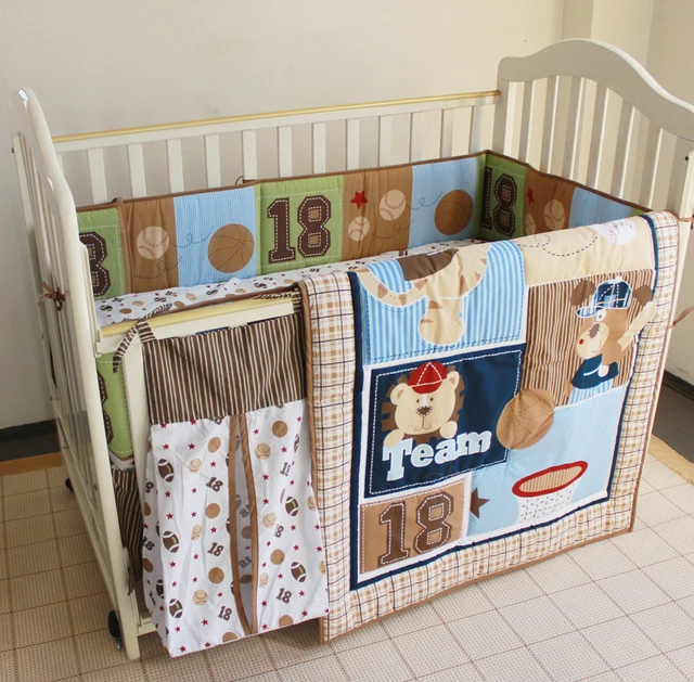 Promotion 5pcs Embroidery Cartoon Baby Bedding Set Cradle C 5pcs Embroidery Cartoon Baby Bedding Set Cradle C Include Per
