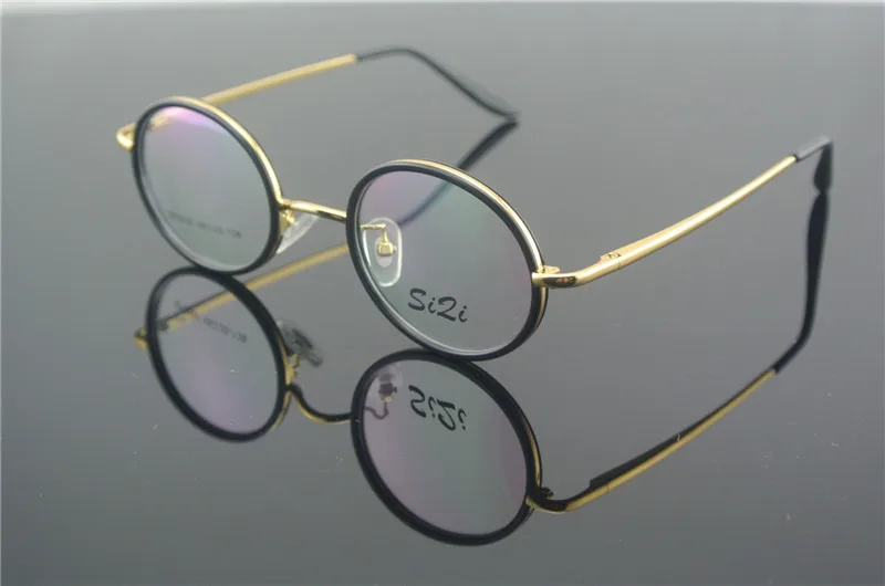 Винтаж круглые очки Ретро полный обод золото оправы для очков-оптический UNI QY2000