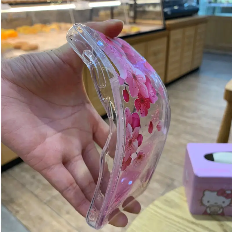 Flamingo Flower Bling Glitter Liquid Clear Soft Case Cover on sfor Samsung A30 A10 A20 A50 M10 M20 M30 A6 A8 A9S A7 2018 Coque   (2)