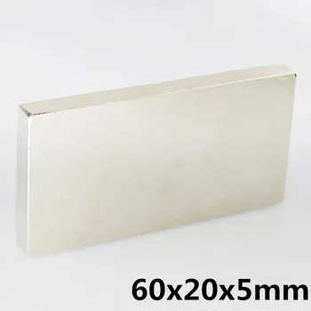 

1Pcs 60x20x5mm Neodymium Magnet Block N35 Permanent Super Strong Powerful Small Magnetic Magnets Square