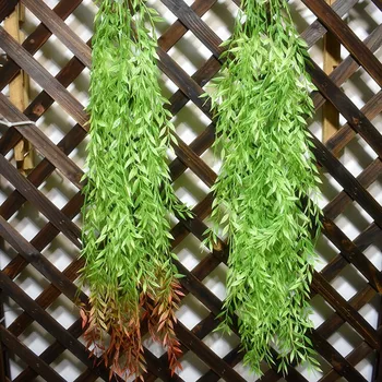 

2p Artificial Willow Leaf Vines Wall Hanging Plant Wall Mounted Vines Plastics Greenery 100cm for Wedding Xmas Party Decoration