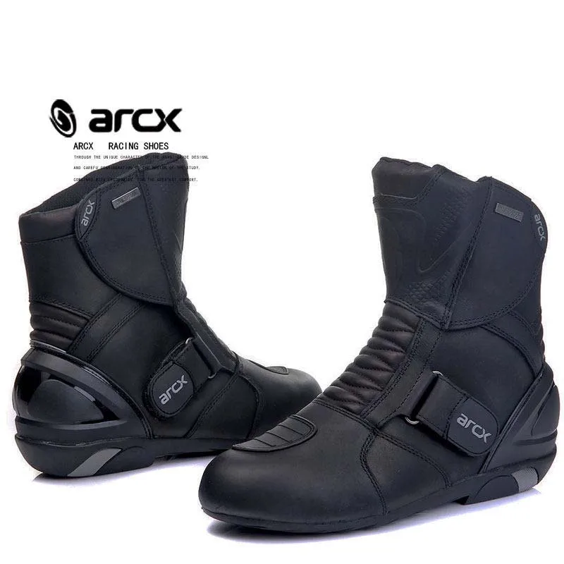 Motorbike MEN Leather Breathable Motocross Boots Waterproof Motor Bike Protector Gear ARCX Shoes motorcycle rain boots,motorcycle boots
