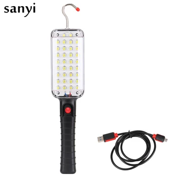 

34 LEDs Flashlight Single Mode Working Flashlight Torch with Strong Magnet Hook Tent Camping Lamp Car Repair Work Light