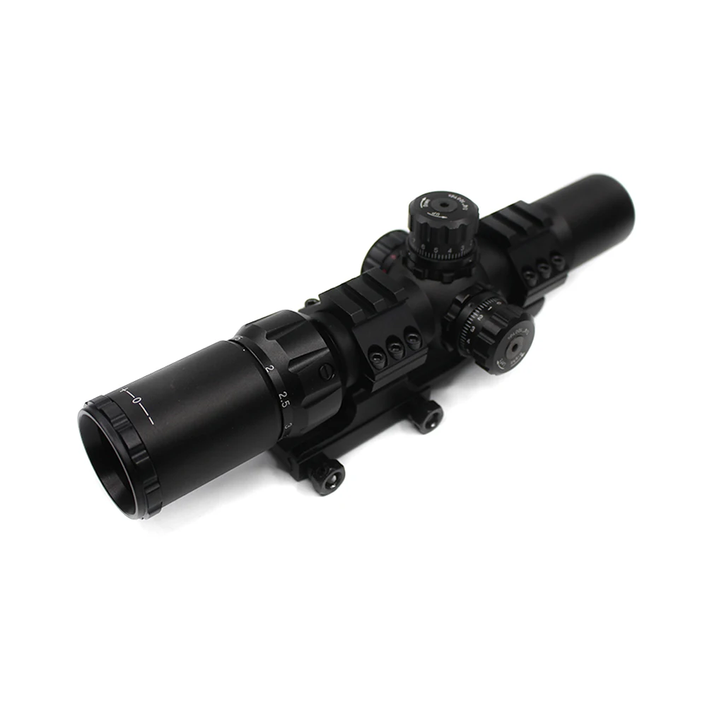 

1.5-4x30 tactical optical sight with 20mm rail mounted hunting range RGB point illumination sight for shooting