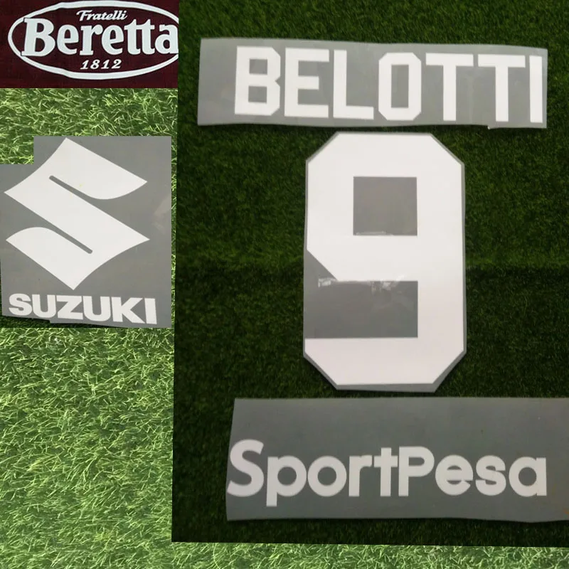 

2019 Torino Nameset #9 BELOTTI Nameset And Torino Sponsor Patch Customize Nameset Any Name Num Heat Transfer Soccer Patch Badge