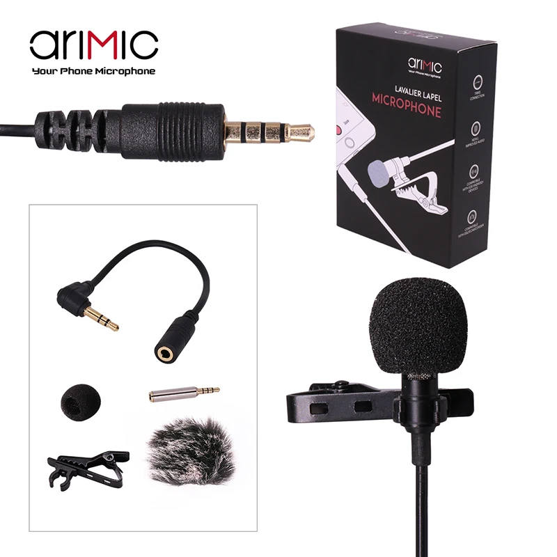 

Ulanzi 1.5m Lavalier Lapel Clip-on Microphone Omnidirectional Condenser Mic for iPhone Smartphone ,Interviews Video Recording