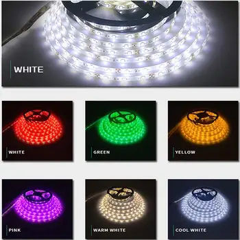 

5M 3528RGB 300 LEDs Strip Light Waterproof LED String Light With 24 Keys Remote Controller Color Changing Power Adapter