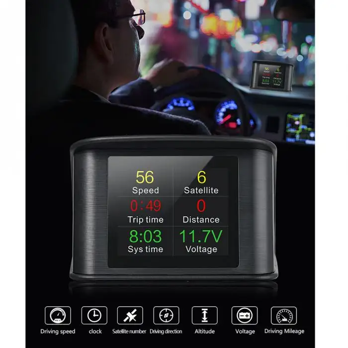 T600 Автомобильный gps HUD Дисплей превышение скорости сигнализации сканер lcd Спидометр автомобильный Стайлинг