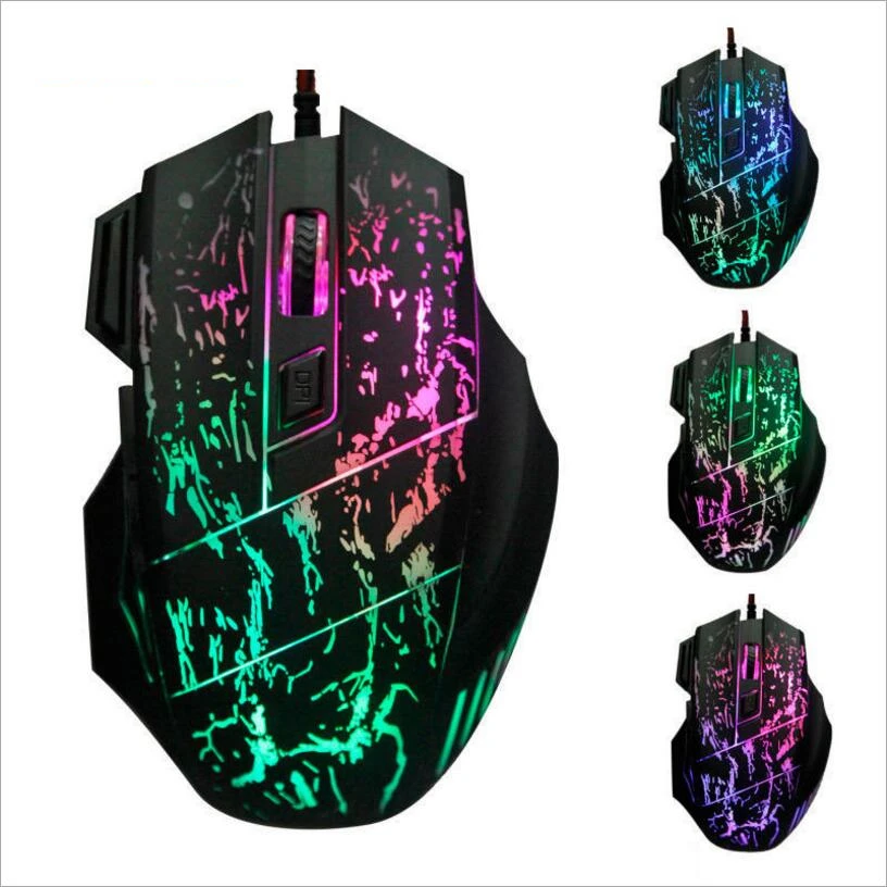 Цветная светодиодная оптическая Проводная игровая мышь USB для ПК ноутбука LOL/CF