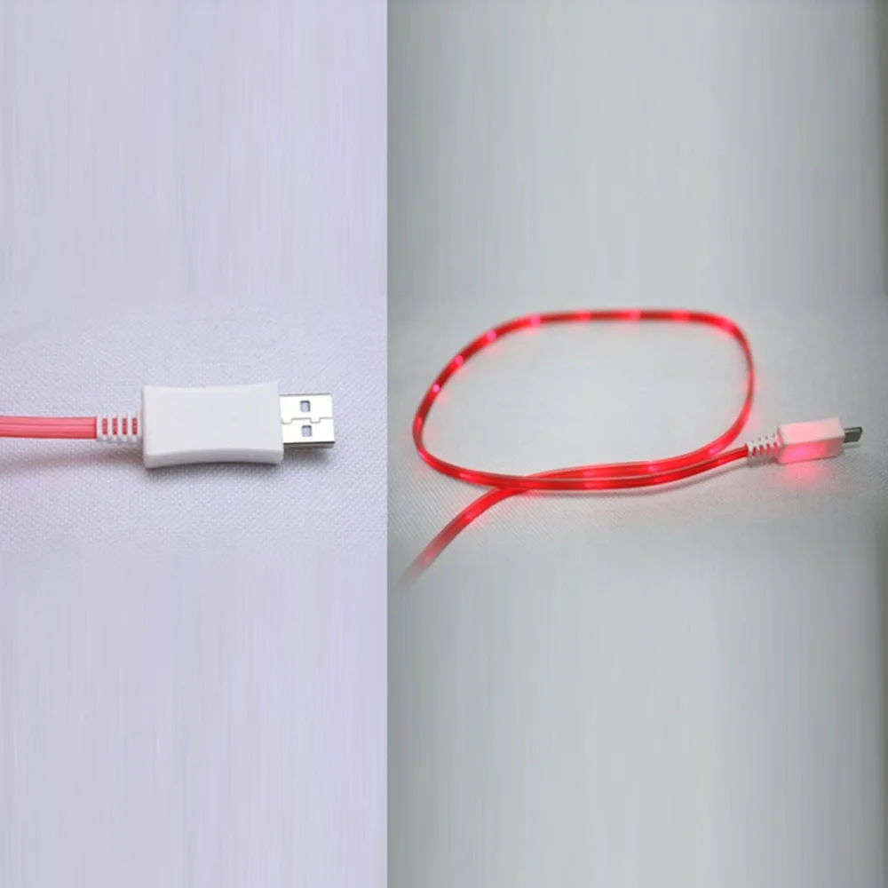 مصباح ليد مضيئة كابل شحن USB نوع-C البيانات مزامنة نقل خط الهاتف شاحن الحبل لالروبوت الهواتف ل فون