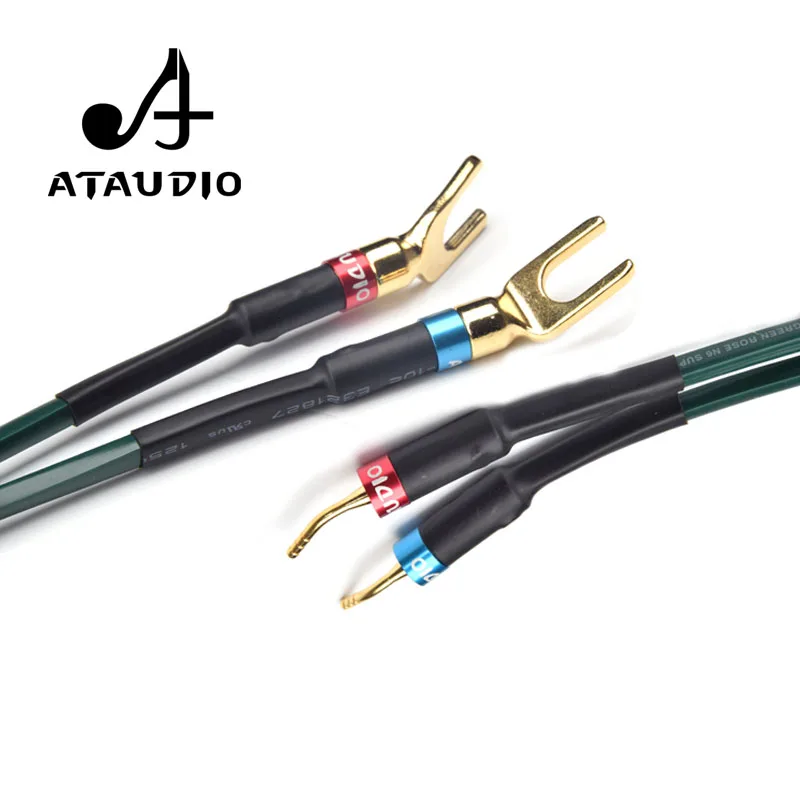 Ataudio Cabo Alto-falante Hifi de Peça Única com Plugue Banana Banhado a Ouro Cobre Puro Amplificador Cabos com Viva-voz - Image 2