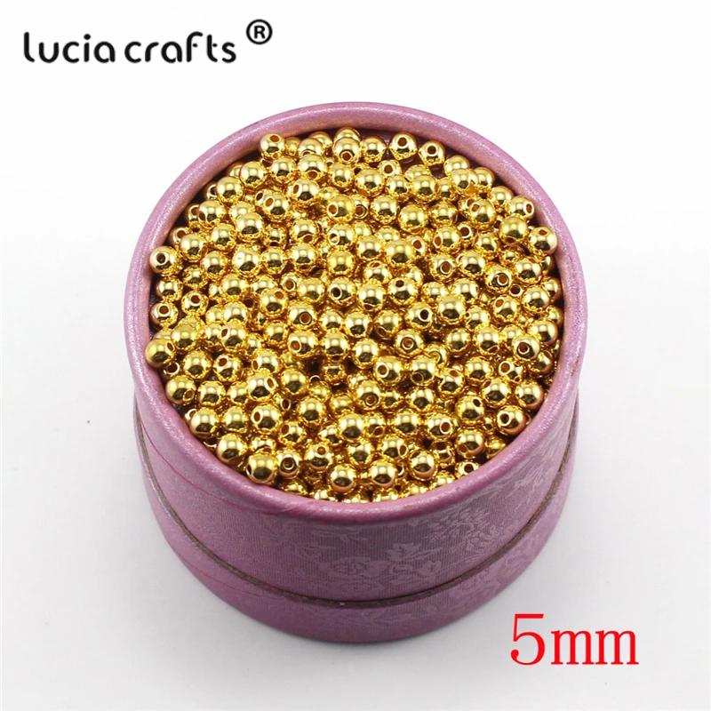 Lucia crafts 3/4/5/6/8mm многослойный посылка золотистого и серебристого цветов; Цвет покрытием легированные свободные бусины сделай сам ручной работы аксессуары материалы E0812