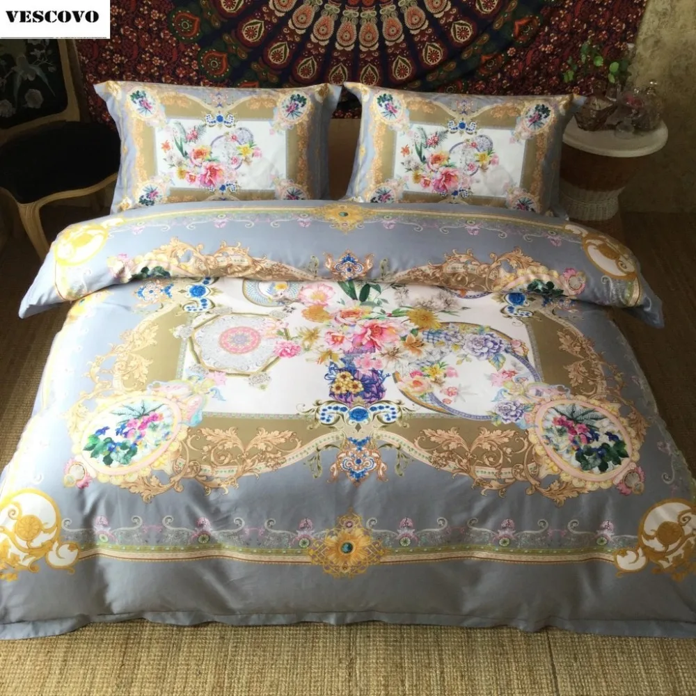 Luxury Brand 100 Egypt Cotton Bedding Set Bohemia Embroidered