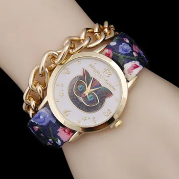 

New Fashion 2019 Women Dress Watches Punk Printed bracelet watches Ladies Casual Analog Quartz Watch Wristwatches Drop shipping