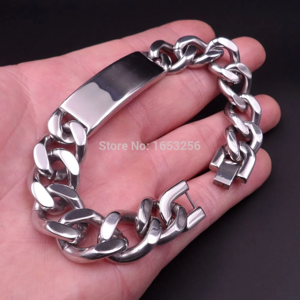 77g-weight-High-Quality-316L-Stainless-Steel-Men-s-Biker-Curb-Chain-ID-Bracelet-Bangle-Jewlery (3)