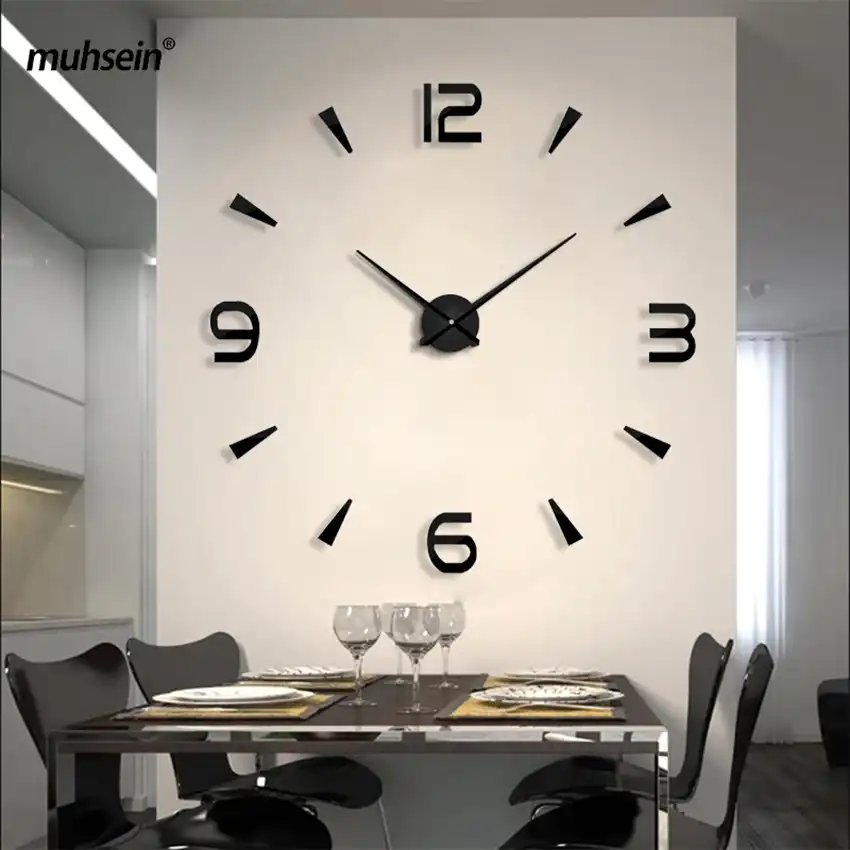 New 3D Best Home Decoration DIY Wall Clock Unique Acrylic number