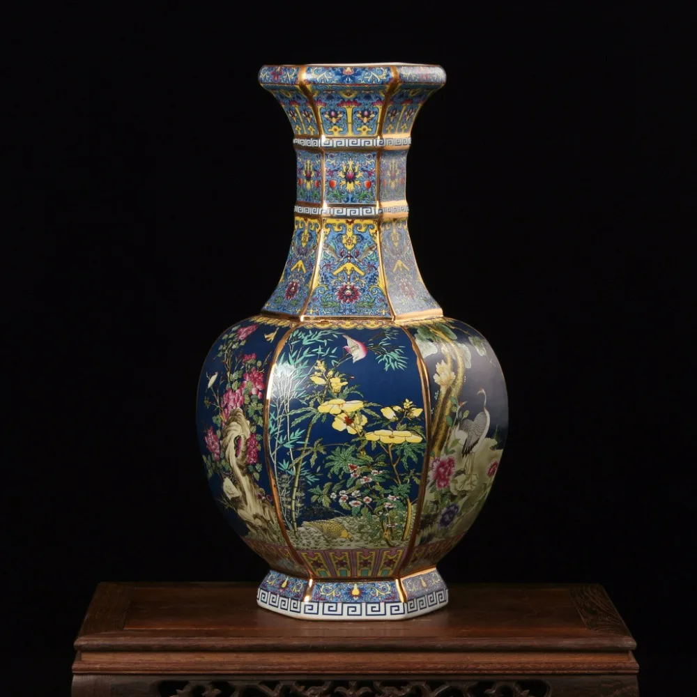 Винтажная эмалированная коллекция в стиле Jingdezhen ручная работа золотой