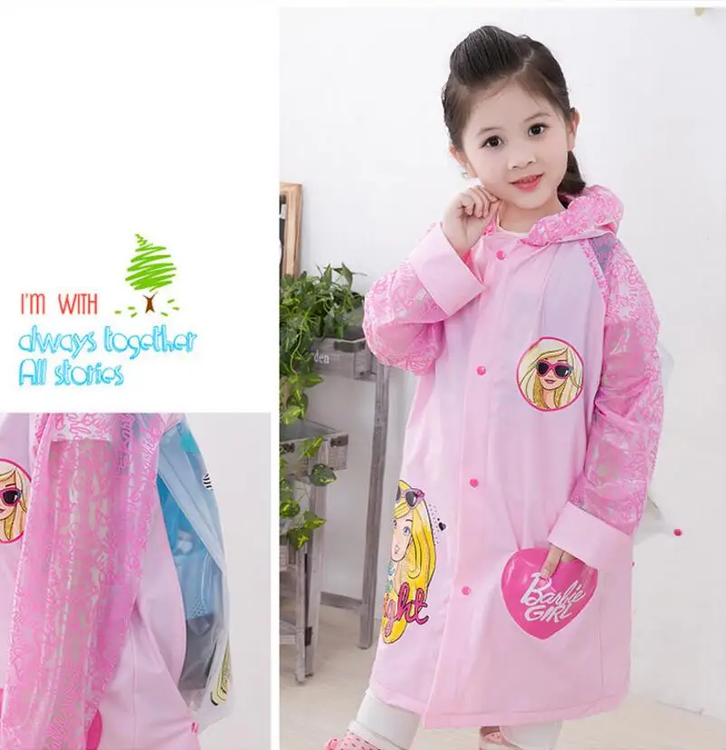 9.Raincoat for Children Cartoon Kids Girls boys rainproof Rain Coat Waterproof Poncho Rainwear Waterproof Rainsuit Raincoat Barbie Thomas