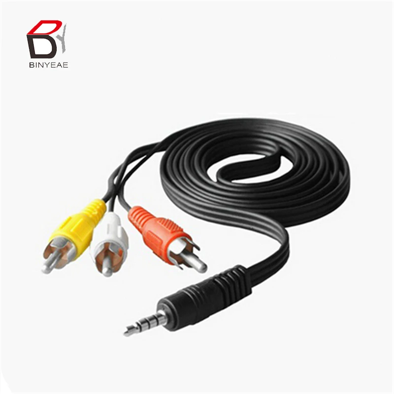 

New High Quality 70CM 3.5MM Jack To 3 RCA Male Plug Adapter Video AV Cable Wire Cord Audio Converter