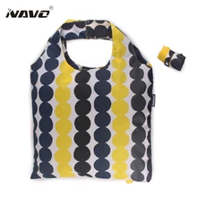 NAVO Brand Pongee fabric shoping bag foldable reusable grocery bags polyester shopping bags fashion designer casual