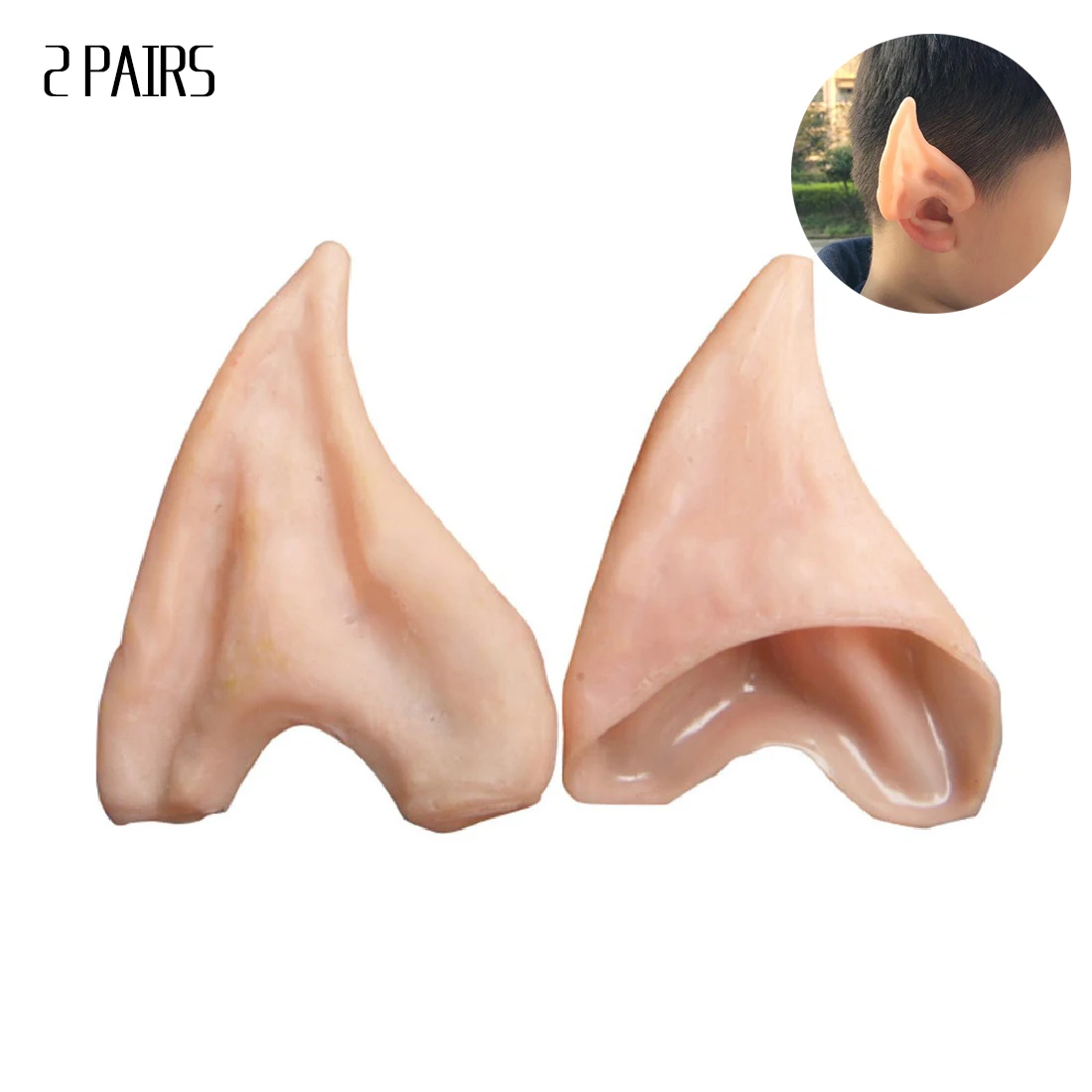 

Tips Elf Ear Latex Fairy Pixie Elf Ears Cosplay Accessories Halloween Party Cosplay Accessories Latex Soft Pointed Prosthetic