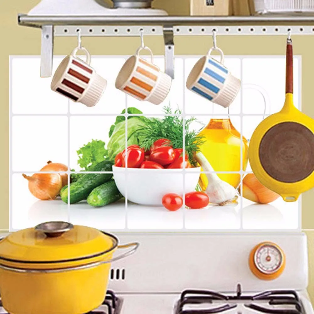 Kitchen Oilproof Wall Stickers Removable Fruit Wall Stickers Art Decor Home Decal Wallpaper Kitchen Oilproof Mural Dropship #YL