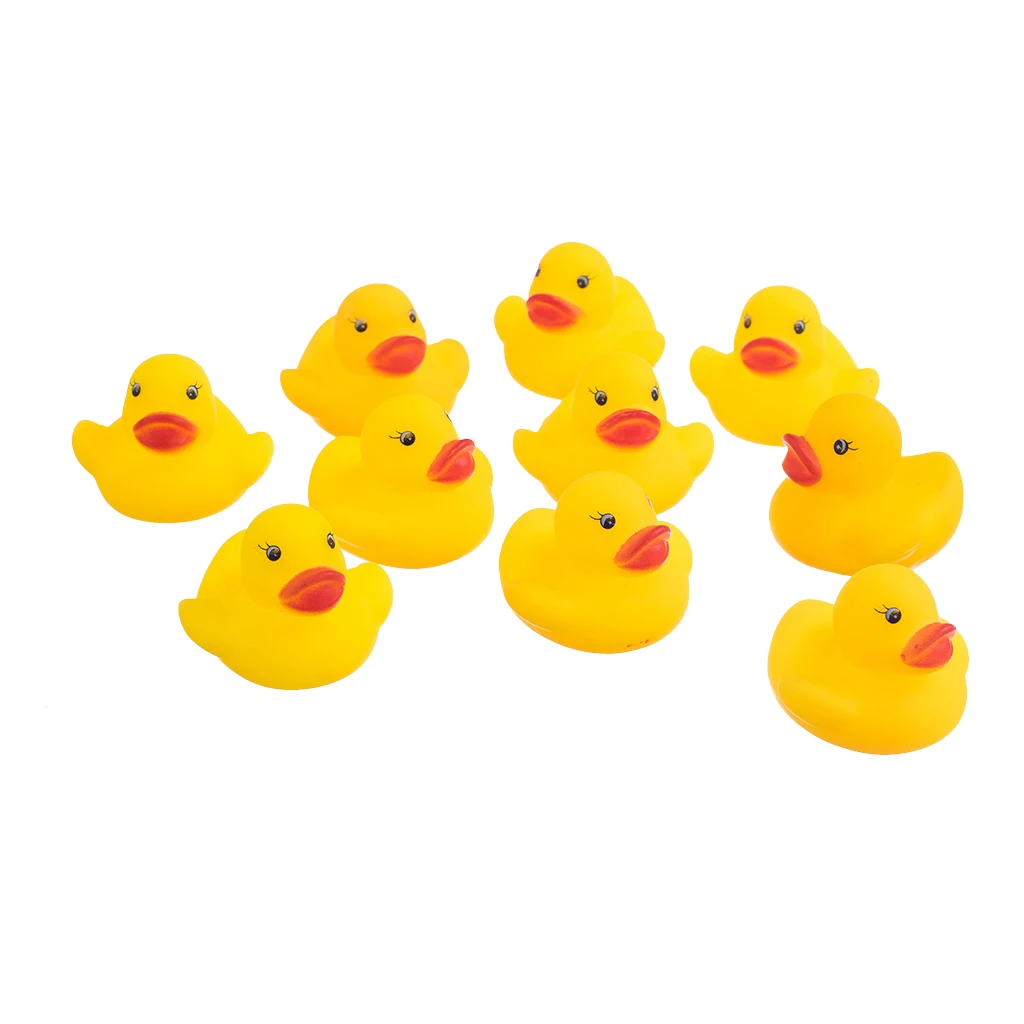 10 Pieces Yellow Baby Children Kids Toddler Bathing Bath Time Swimming Pool Toys Cute Rubber Squeaky Duck Ducky